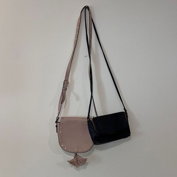 PINK AND H&M Womens Crossbody Bag Purse Shoulder‎ 2 Pc Bundle Black Pink Small - Picture 4 of 8